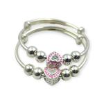 925 Sterling Silver Child Kara in Pink Heart Design